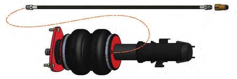 Tighten the appropriate fitting to the airline 1 ¾ turns beyond hand tight. Tighten the leader line into the air spring 1 ¾ turns beyond hand tight. fig. 7 2.