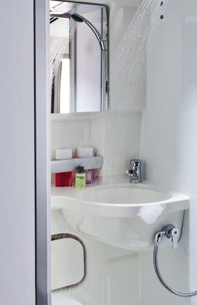 Numerous shelves and storage compartments provide enough space to store your bathroom utensils neatly and near at hand.