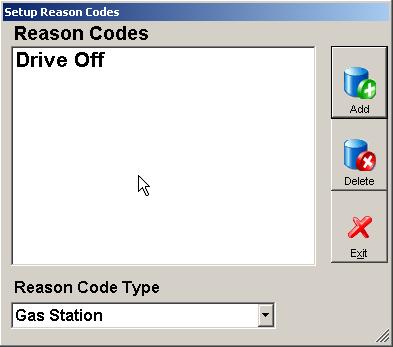 Use the dropdown to select Gas Station under Reason Code Type. 9. Select Add. 10.