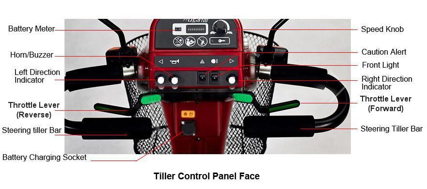 Control Panel Operation Before riding your scooter, please make sure you have a full understanding of all the functions and how to operate the controls correctly.