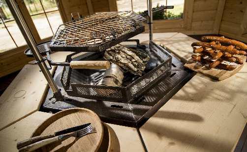 bitumen shingles of your selected color; Inside grill with cooking platforms