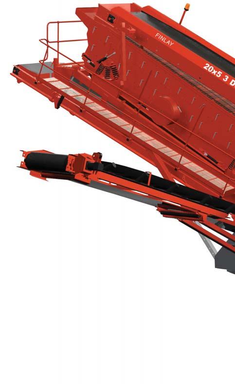 An innovative hydraulically folded fourth conveyor allows simple adjustment with variable tilt and slew discharge for recirculation or stockpiling of finished material. Features: The triple deck 6.