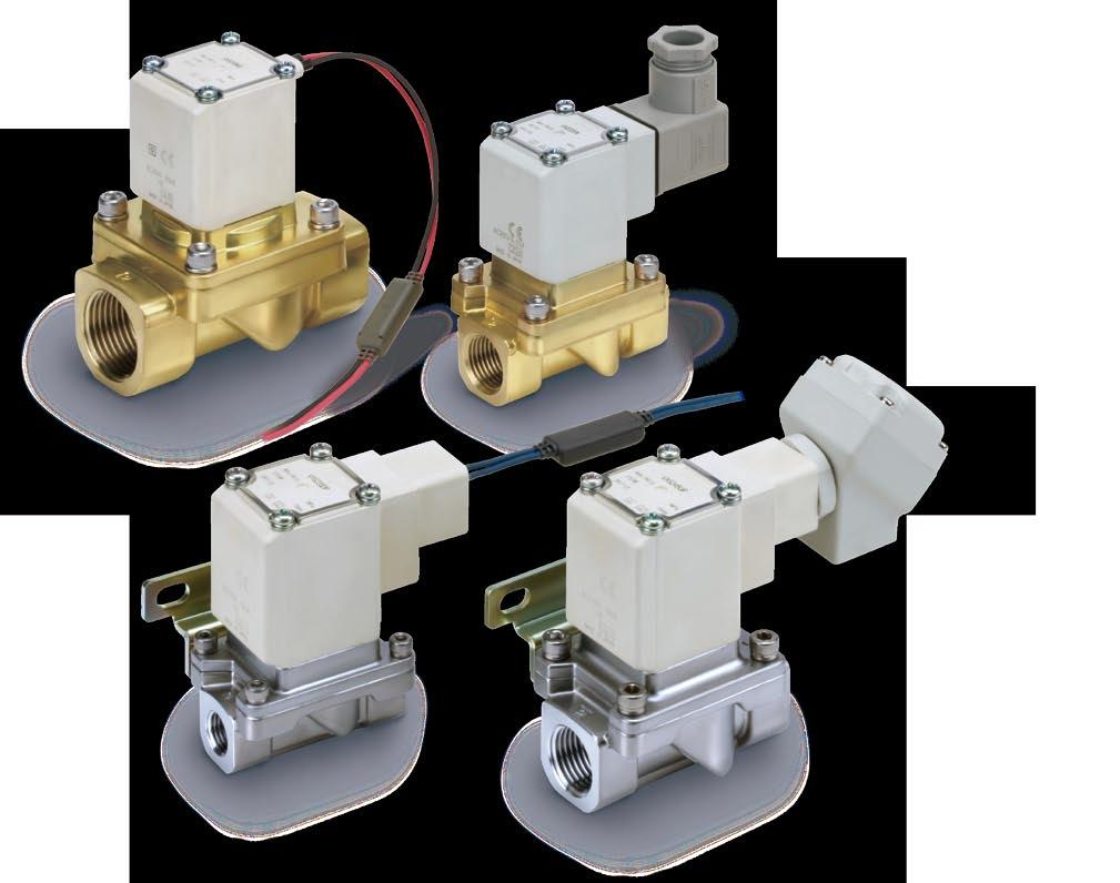 Zero Differential Pressure Type Pilot Operated Port Solenoid Valve Series VXS Steam Enclosure IP65 Flame resistance UL94V-0 conformed Flame resistant mold coil material 4 VDC, DIN terminal