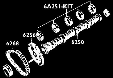 6A321-ARK 6A321-BRK TYPICAL CAMSHAFT, BEARINGS & TIMING CHAIN 6A251 KIT - CAMSHAFT BEARINGS, STANDARD C2AZ-6A251 60/63, 223 6