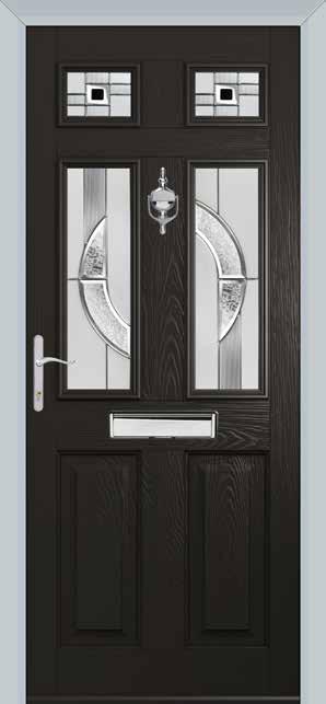 High security, energy efficient composite doors Glass Options (see pages 2-5) NEW GLASS CTB 12.1 GB (Rosewood) Caledonian Rose Handed CTB 12.3 CTB 12.