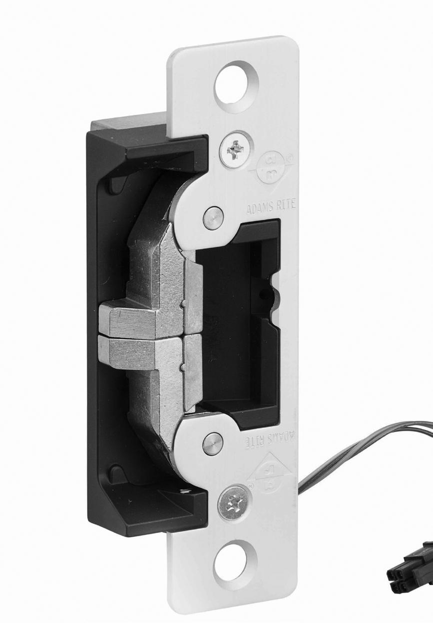 The Adams Rite line of premium electric strikes, the UltraLine 7400 Series features an ultra-compact design and an adjustable stainless steel split-jaw with 1500 lbs of holding force in fail-secure