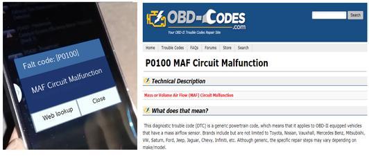 The results can be monitored via Smartphone when OBD-II is connected via Bluetooth.