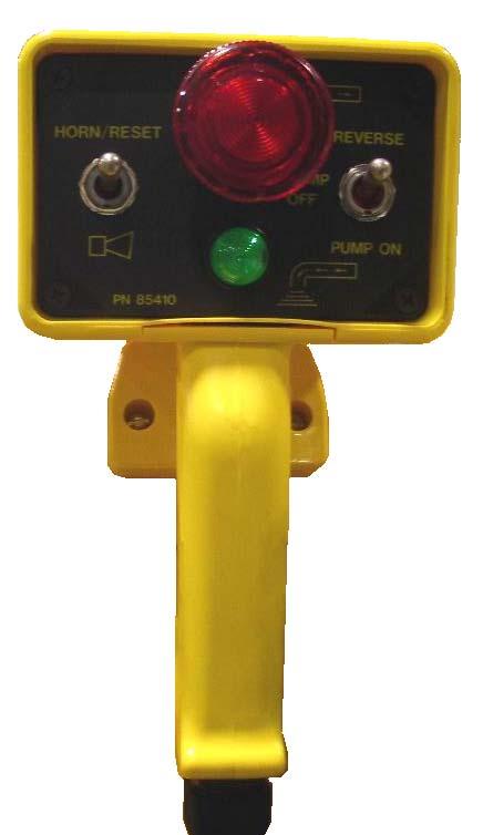 REMOTE CONTROL FAMILIARIZION A remote control pistol grip console is provided and is used to enable the operation of the concrete pump away from the immediate vicinity of the unit.
