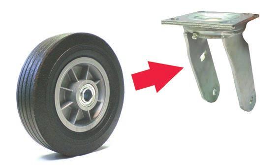 VSP Wheels for Caster Rigs Wheels for Casters Flat-free, puncture proof, alternative to pneumatics in hub lengths designed for good fit in caster yokes Product numbers