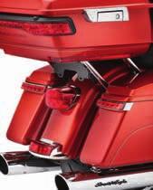 The self-adhesive lamps fit seamlessly beneath the saddlebag lid and add a stylish touch of color, even when the bike is parked.