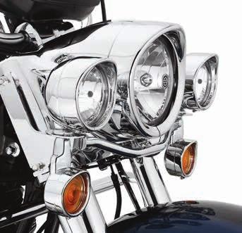 The trim ring stretches the profile of the bike for a long, lean appearance. Add matching Visor Style Passing Lamp and Turn Signal Trim Rings for a true custom look. 1. 69733-05 Headlamp.
