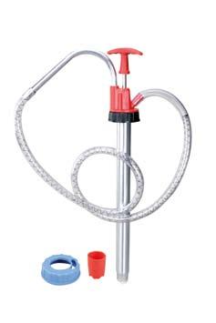 Hand operated pumping equipment plastic 2l drum pump L-DP2 Hand Pump for 2L drums with 12mm of PVC hose with spring. Pump length 325mm.