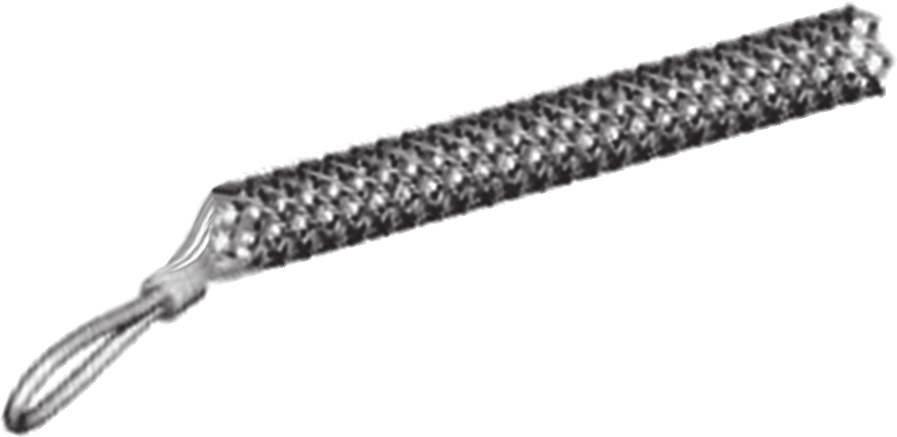 RIP-CHEK BRAIDED STEEL WIRE STOCKIN Very short free length Double eye (DE) stockings and extended reach can be provided to customer requirements Stainless steel or galvanised wire braid Knitted
