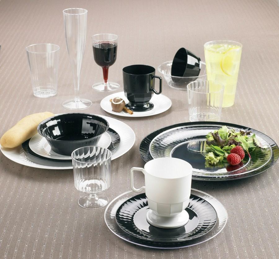 Prestige fluted dinnerware and drinkware lends a contemporary flavor to any setting.
