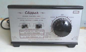 3S.85 00 Railway - Power Supply H & M 'Clipper' Power Control Unit. Provides 0-12v. dc, plus steady 12v dc. and 16v ac. power.
