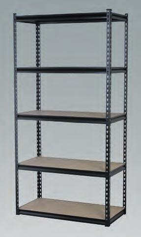 Two piece uprights allow use as a single bay rack or split into two separate shelf systems or workstations.