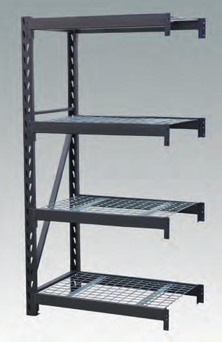 94 P1200R 1220 x 460 x 1830mm 220kg 99.95 119.94 P65 72E Fully painted steel frame with four heavy-duty wire mesh shelves.