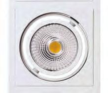 PRESTIGE COMPETENCE 140 HIGH OUTPUT SQUARE ADJUSTABLE DOWNLIGHT Die cast aluminium body 3000K and 4000K 15, 24, 36, 60 beam options Multi directional, pivots on 2 axis with 25 tilt Available in 1, 2