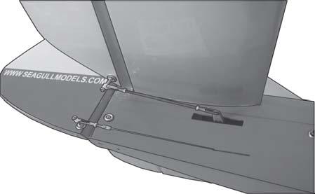 Adjust the cables so when the rudder servo is centered,