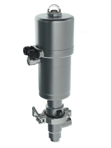 Type 3347 Hygienic angle valve with Type 3379 Actuator SAMSON valve Type 3347 Body version Casting Bar stock Micro-flow valve Valve size Body material Bonnet Maximum pressure End connections DN 25 to