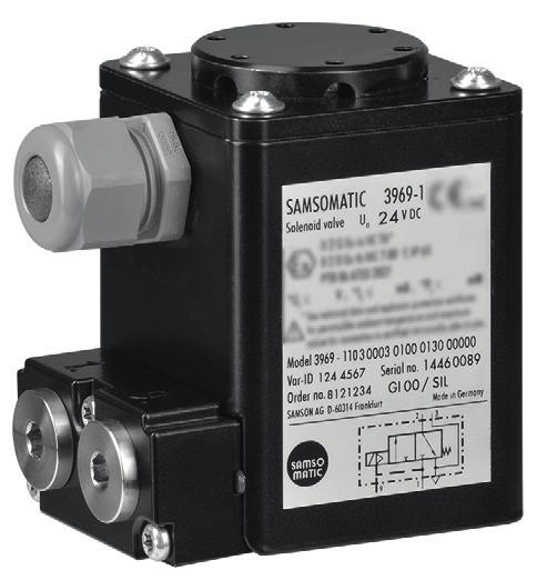 Solenoid Valves Type 3969, Type 3967 and Type 3963 Solenoid Valves Application Solenoid valves are the interfaces between the electric control level and the pneumatic actuator.