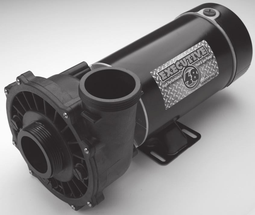 Spa Pumps / Executive - 48-Frame Executive wet end designed specifically for 48-frame motors Large 2 1/2" intake for improved flow performance and reduced noise Large 6 1/2" diameter wet end for