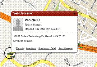 More Capable Map Tool Tip The tool tip that is available by clicking on a vehicle on