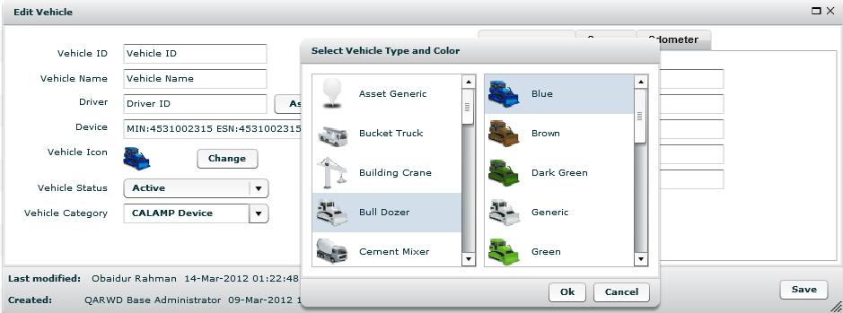Figure 21: The Vehicle Icon Selector Popup Window Auxiliary Input Names Admin users can customize labels for digital inputs.