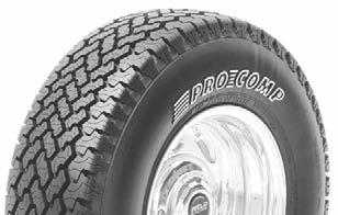 Pro Comp All Terrain (PC) Elliptical siping pattern Dual radius tread arc 50 degree triple center lug Pro Comp offers the 50,000 mile street tough warranty and weather rating 11622570 P225/70R16 STD
