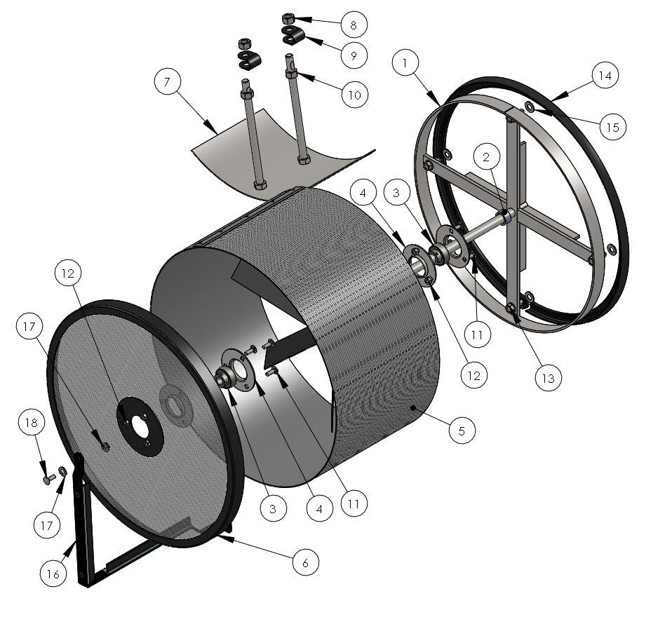 Rotary Screen Assembly Blower Assembly AWS0230 Rotary Screen Assy. Specify Application Ref. Part Number Description Qty. AWS0076 Rotary Screen Support 2 AWS0384 Rotary Screen Spacer, 3/4 x /2 Ref.