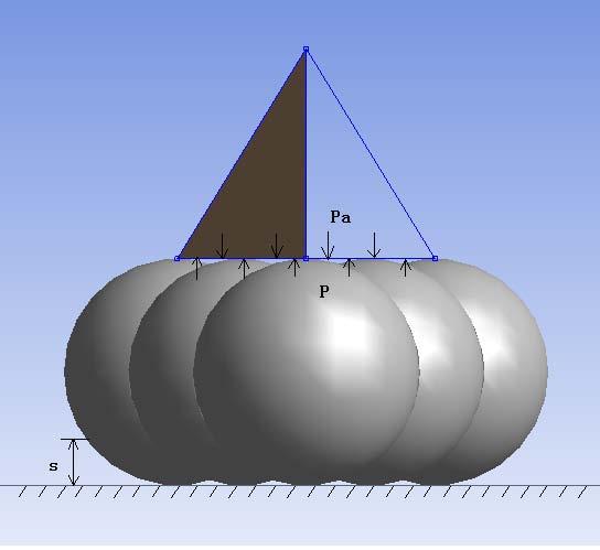 There are three conditions of the impact between the regular tetrahedron airbag and the ground.