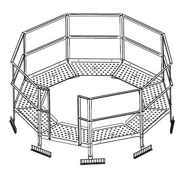 Original Safety Walkarounds 5150 Manhole Guard Rail To determine the minimum walkaround size needed to allow space for the fill lid: 10 Safety Walkaround Ensure the OUTSIDE DIAMETER is at least 3