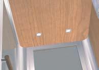 laminate (optional) false ceiling with spot or side diffuser linoleum, or wood (optional) or other materials on the