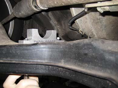 The two steering rack bolts can now be threaded into the stainless M8 nuts provided in