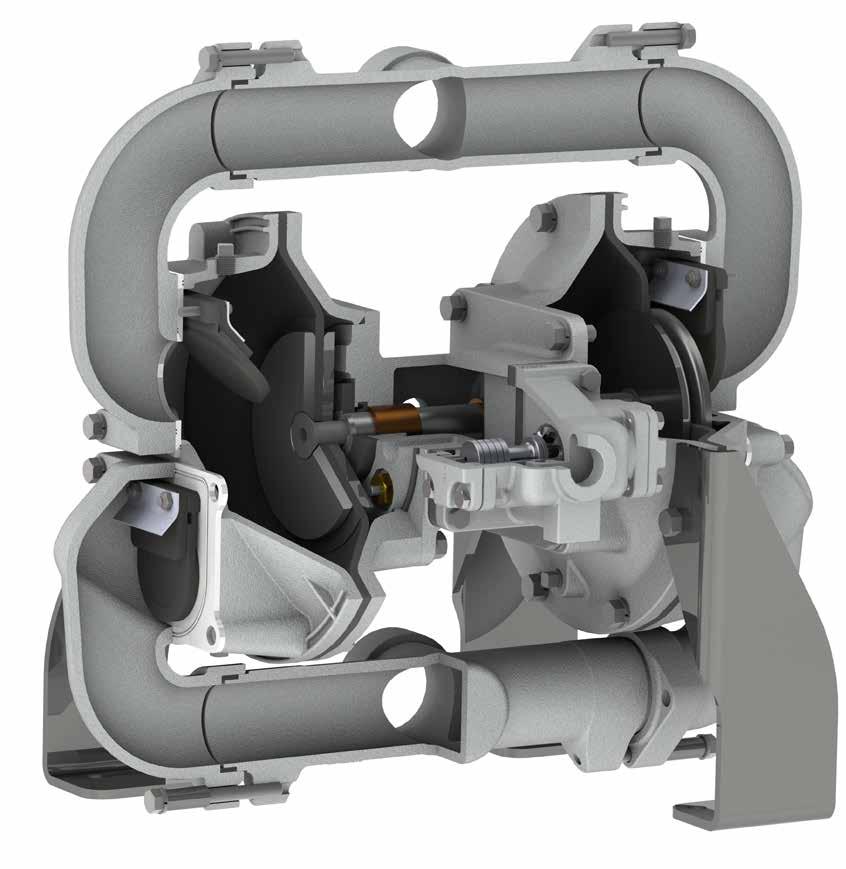 FEATURES & BENEFITS - METALLIC Thick Manifold and Chamber Walls Dynamic Manifold Connections Greater wear resistance when pumping solids and solid laden slurries, providing extended service life
