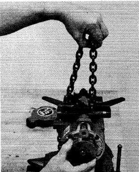 REMOVAL AND INSTALLATION OF LOAD CHAIN REMOVAL LINK CHAIN HOISTS - A new chain should never be used on a worn pocketwheel. Replace chain and pocket-wheel as a pair.