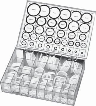 15-13 568-914V 15-14 568-916V 15-16 This 250 piece assortment contains the most popular size 90 Durometer FKM Boss O-rings in 12 differ- ent fitting sizes, individually separated, which will