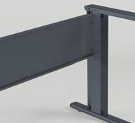 6 Height-adjustable version composed of a pressed sheet metal top plate, rectangular uprights in folded sheet metal and formed by 2 rectangular