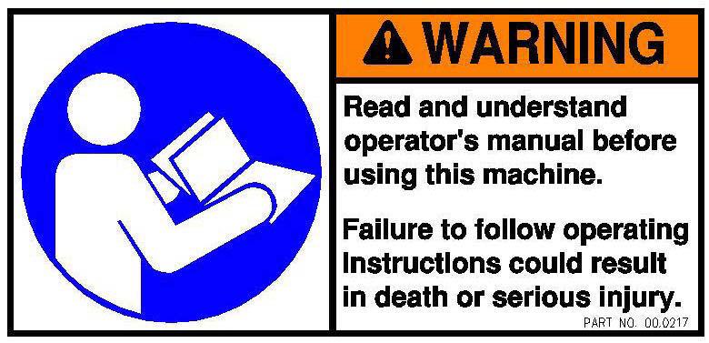 When new components are installed, be sure that current safety decals are