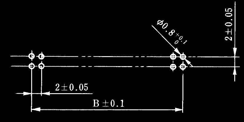 Pin Header PC mounting pattern Unit: mm Part Number CL No. C D RoHS 3E-44P-2DS(71) 3E-50P-2DS(71) 621-0911-8-71 621-0914-6-71 52.0 58.0 42.0 48.0 49.2 55.