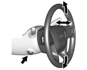 Controls Steering Wheel Adjustment Power Tilt and Telescoping Steering Wheel Instruments and Controls 113 Steering Wheel Controls To adjust the steering wheel: 1. Pull the lever down. 2.