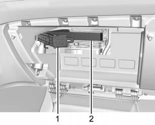 Open the glove box completely. 2. Disconnect the glove box door dampener arm from the glove box door assembly. 4. Release the retainer clips holding the service door.