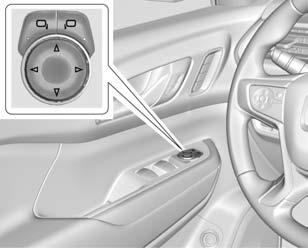 46 Keys, Doors, and Windows Power Mirrors To adjust a mirror: 1. Press } or to choose the driver or passenger mirror. 2.