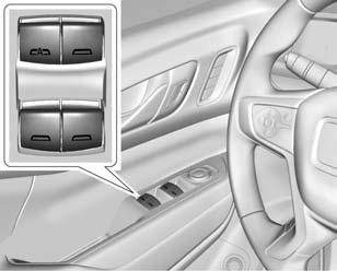 48 Keys, Doors, and Windows Power windows work when the ignition is on, in ACC/ACCESSORY, or when Retained Accessory Power (RAP) is active. See Retained Accessory Power (RAP) 0 209.
