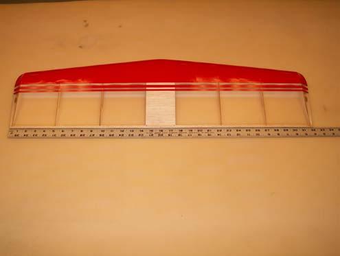SU-31 PROFILE ELECTRIC ARF WING ASSEMBLY 1. Lay a 36 ruler parallel to the trailing edge of the wing.