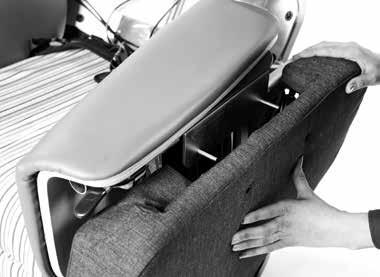 take off the lower backrest cushion for ease of access.