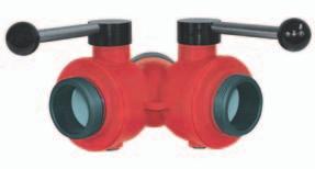 Wyes, Valves & Siamese Hydrant Wye Non-locking handle 2-1/2 (F) inlet X two 2-1/2 NH (M) outlets 3 Way Hydrant Wye Self-locking handle 2-1/2 6 (F) inlet X three 2-1/2 (M) outlets 3 Way Suction