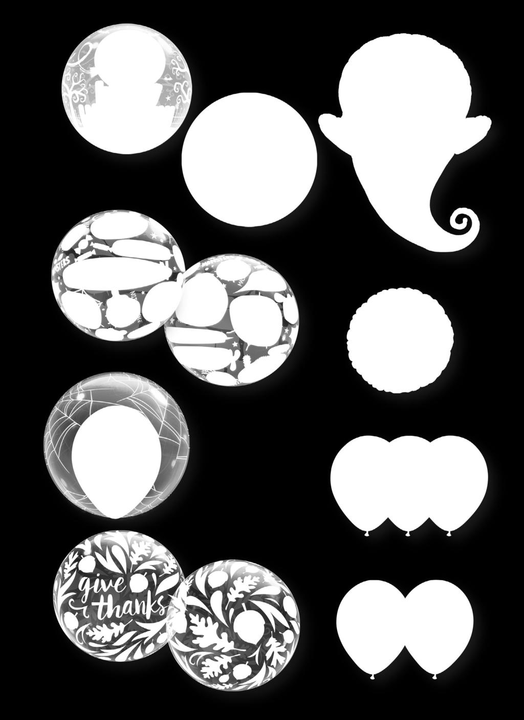 ) with 11" Halloween Moon & Bats Orange Deco Bubble Spider s Web KAE #17392 24" Autumn Emoticon Ghosts TW #58269 11" Assorted Orange,