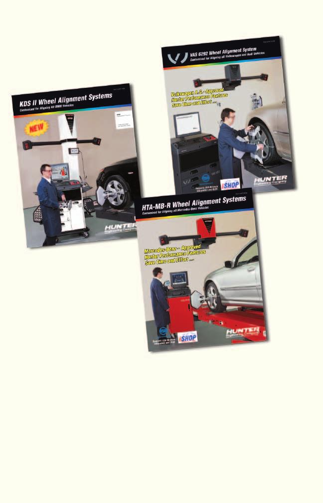 Volume Hunter Highlights 107S/2004 News and Trends of the Automotive Service Industry Year-End Review of New Products New Hunter Digital Imaging Alignment Systems Approved by German Automakers The