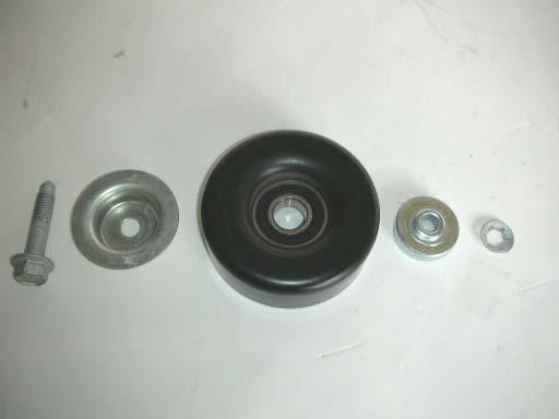 Using a 15mm socket wrench, remove the factory idler pulley. 85.